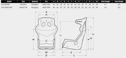 Racetech RT4100HR Racing Seat