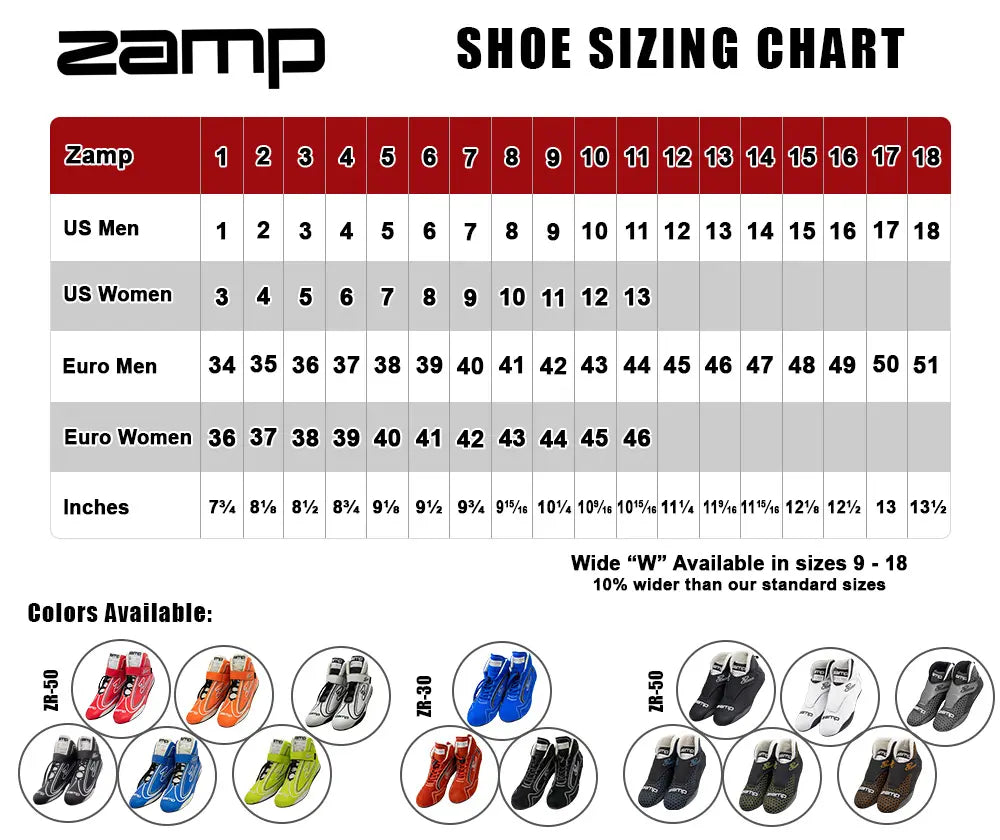 Zamp - ZR-30 Race Shoes SFI 3.3/5, Black, Blue & Red